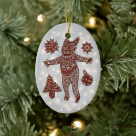 Gingerbread Katt & Cookies Julgran Ornament