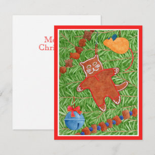 GINGERBREAD KATTUNGE Meowy jul 4,25 x 5,5 kort II
