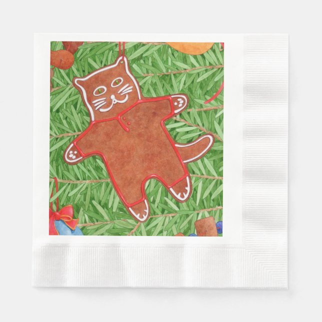 GINGERBREAD KATTUNGE myntade Pappra servetter (Framsidan)