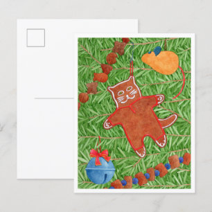 GINGERBREAD KATTUNGE vykort