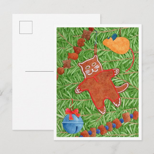 GINGERBREAD KATTUNGE vykort (Fram/baksida)