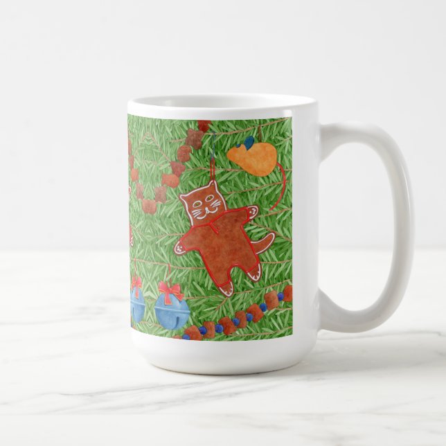 GINGERBREAD KITTY Hög Vit Mugg (Höger)