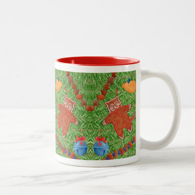 GINGERBREAD KITTY Röd Två-Tons Mugg (Höger)