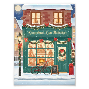 Gingerbread Lane Bageri Illustrationsaffischer Fototryck