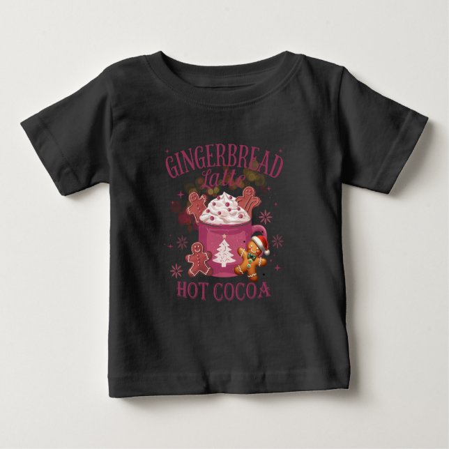 Gingerbread latte hot cocoa christmas t shirt (Framsida)