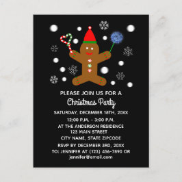 Gingerbread Man #2 Inbjudan Postkort Vykort