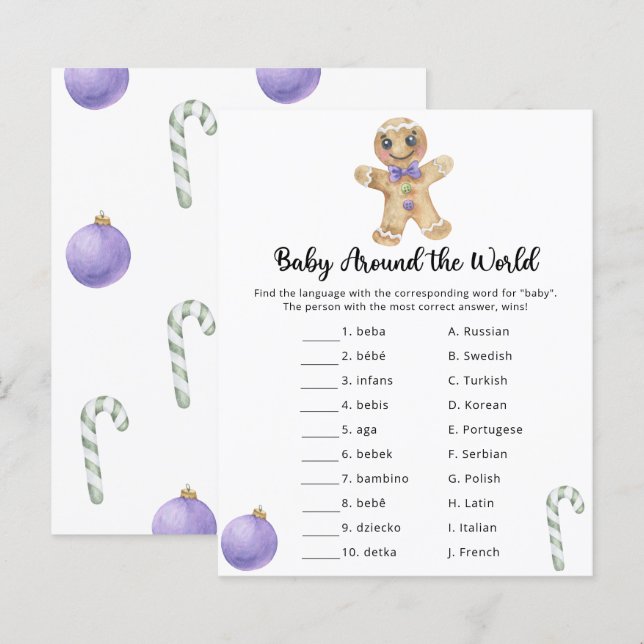 Gingerbread man - Baby runtom i världen spel (Fram/baksida)