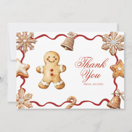 Gingerbread Man | Christmas Baby Shower  Tack Kort
