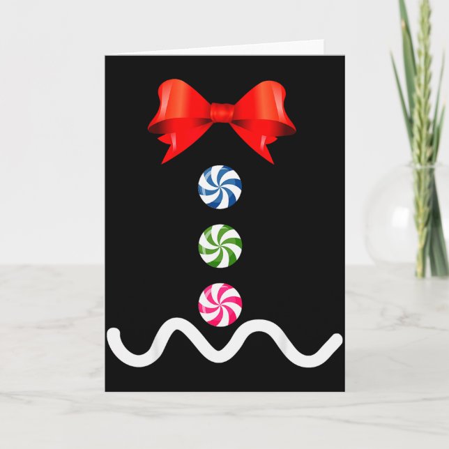 Gingerbread Man Christmas Costume Cookie Baking  Kort (Framsida)