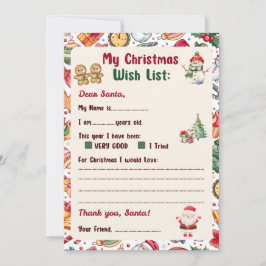 Gingerbread Man Christmas Letter to Santa Inbjudningar