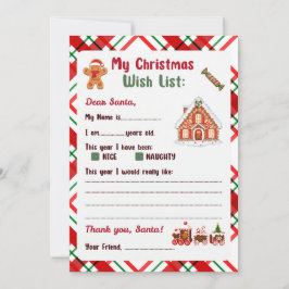 Gingerbread Man Christmas Letter to Santa Inbjudningar