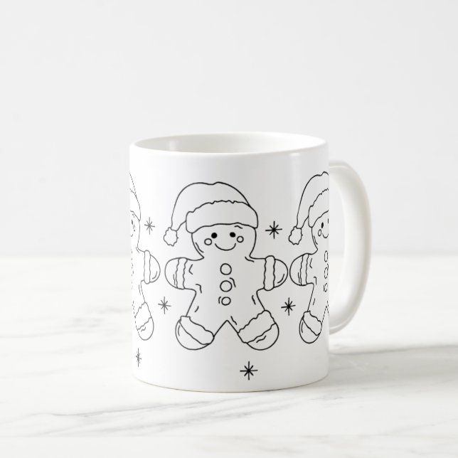 Gingerbread Man Christmas Mug – Simple Holiday Des Kaffemugg (Framsida höger)