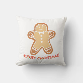 Gingerbread Man Christmas Throw Pillow Kudde