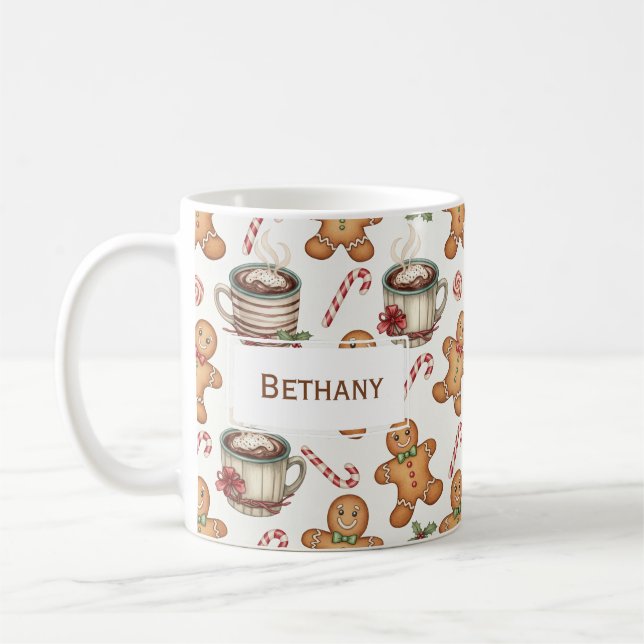 Gingerbread man cookie Hot Chocolate Holiday gift  Kaffemugg (Vänster)