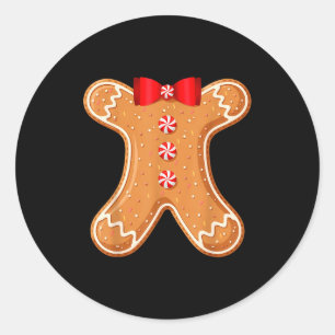 Gingerbread Man Cookie Kostym Vuxna Barn Män Kvinn Runt Klistermärke
