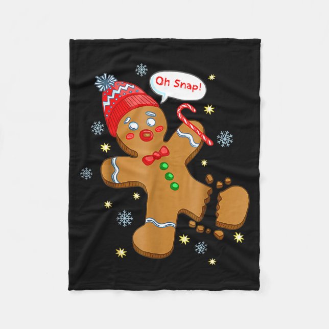 Gingerbread Man Cookie Ugly Sweater Oh Snap Christ Fleecefilt (Framsidan)