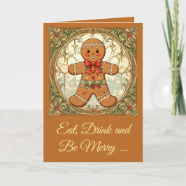 Gingerbread Man Cookies Festive Christmas Helgkort