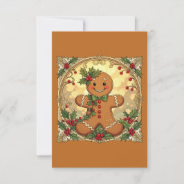 Gingerbread Man Cookies Festive Christmas Inbjudningar