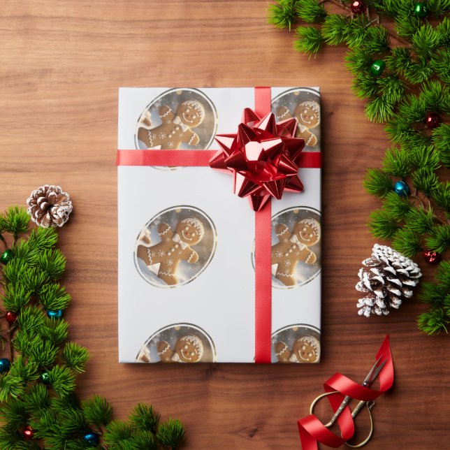 Gingerbread Man Cookies Whimsical Christmas Presentpapper (Julgåva)