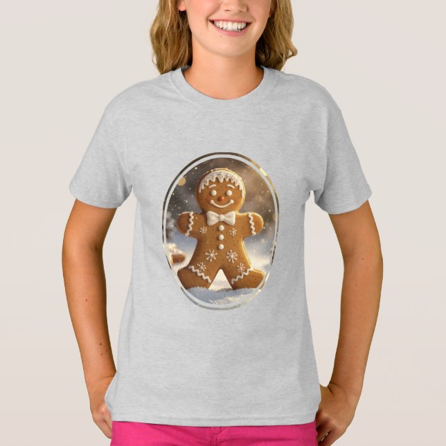 Gingerbread Man Cookies Whimsical Christmas T Shirt (Framsida)