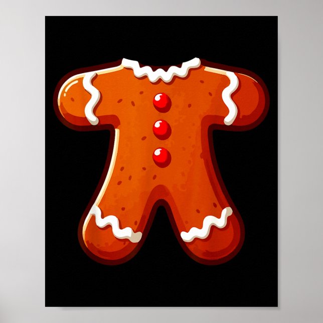 Gingerbread Man Costume Adult Kids Men Women Cooki Poster (Framsidan)