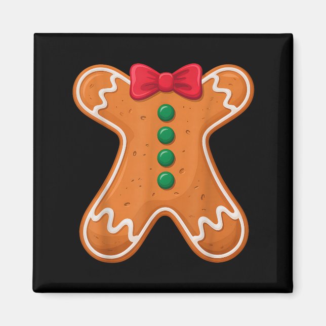 Gingerbread Man Costume Funny For Halloween Christ Magnet (Framsidan)