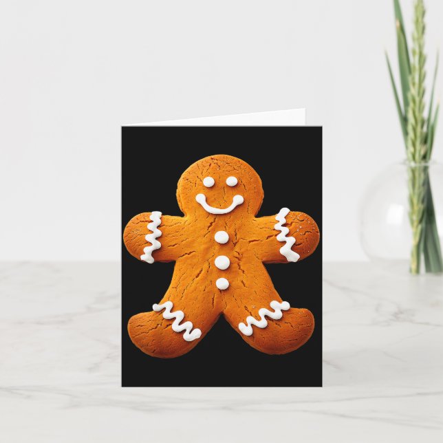 Gingerbread Man Costume Funny Halloween Christmas  Kort (Framsida)