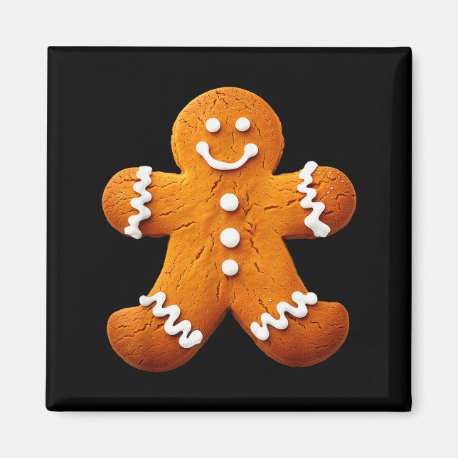 Gingerbread Man Costume Funny Halloween Christmas  Magnet (Framsidan)