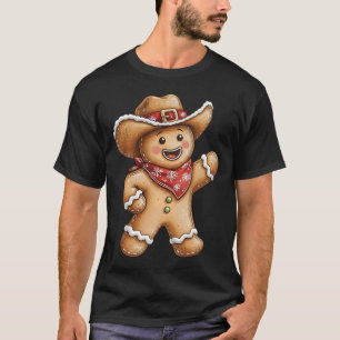 Gingerbread Man Cowboy Howdy Jul Western Xma T Shirt