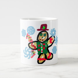 Gingerbread man dance jumbo mugg