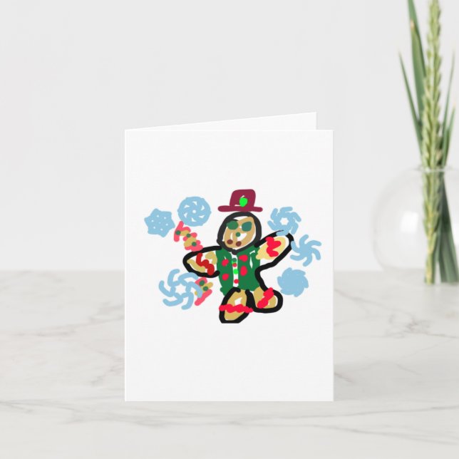 Gingerbread man dance kort (Framsida)