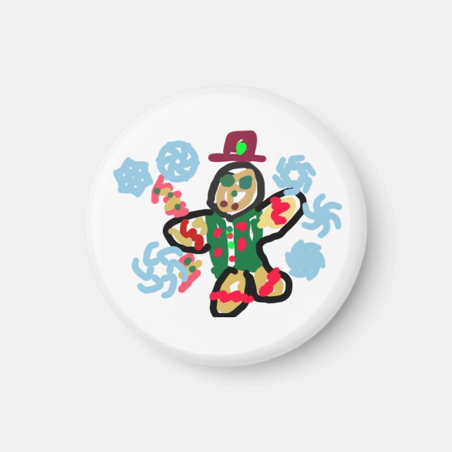 Gingerbread man dance magnet (Framsidan)