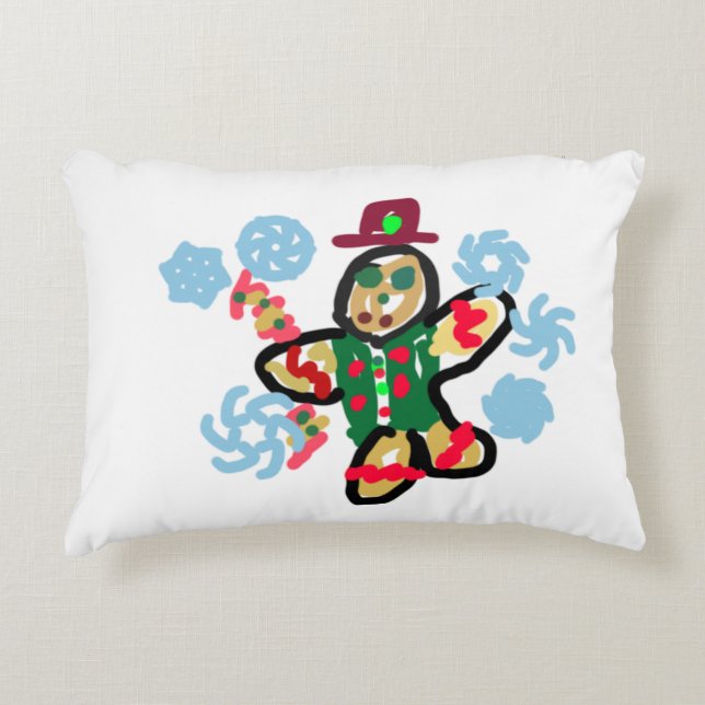 Gingerbread man dance prydnadskudde (Framsidan)