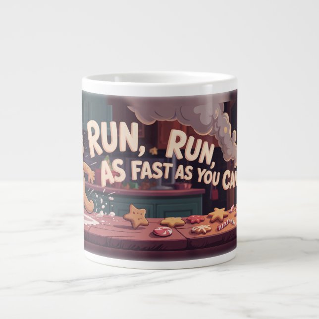 Gingerbread Man Flykt Jumbo Mugg (Framsidan)