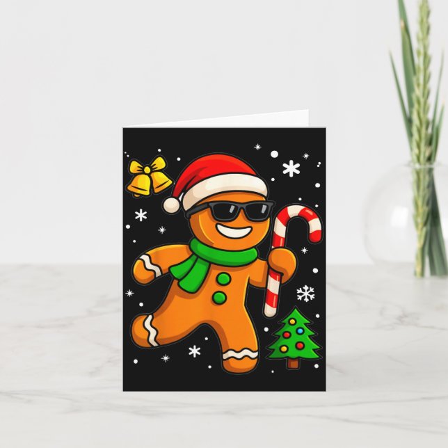 Gingerbread Man Funny Christmas Cookie Costume Bak Kort (Framsida)