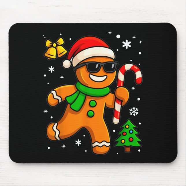 Gingerbread Man Funny Christmas Cookie Costume Bak Musmatta (Framsidan)
