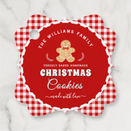 Gingerbread man Gingham julbakelser hängande etike Gåvor Etiketter