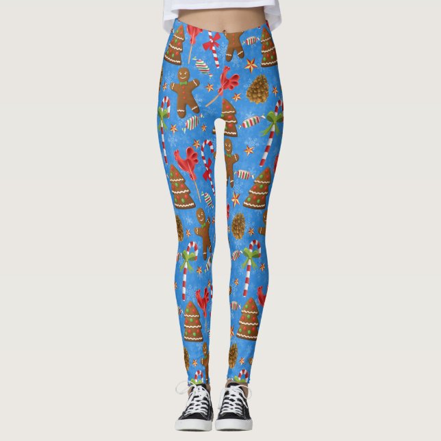 Gingerbread Man,Godis och lollipop Leggings (Framsida)