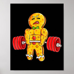 Gingerbread Man Gym Kroppsbyggande Tyngdlyftning J Poster