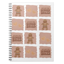 Gingerbread Man & Hearts Notebook Design Anteckningsbok