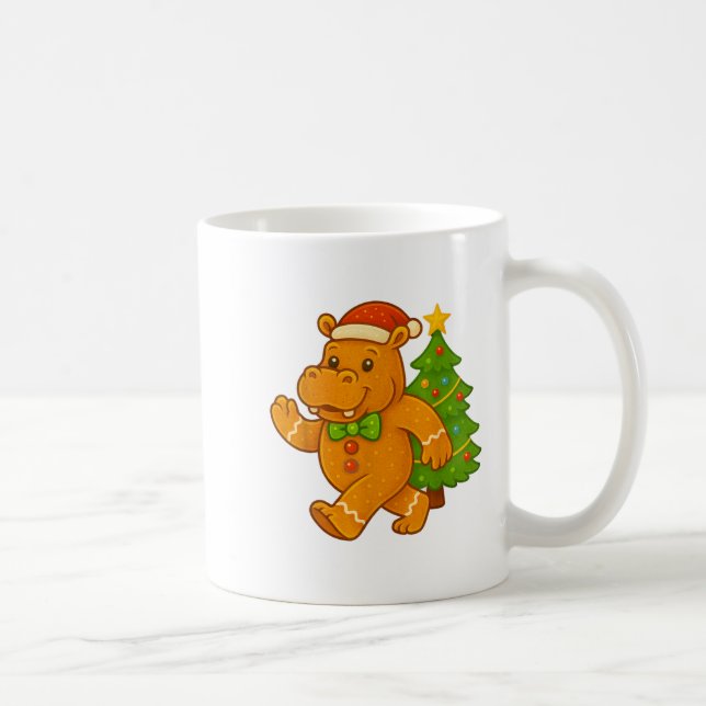 Gingerbread Man Hippa Santa Hatt Hiptamus Jul T Kaffemugg (Höger)