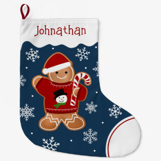 Gingerbread Man i Tröja Stor Julstrumpa