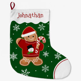 Gingerbread Man i Tröja Stor Julstrumpa
