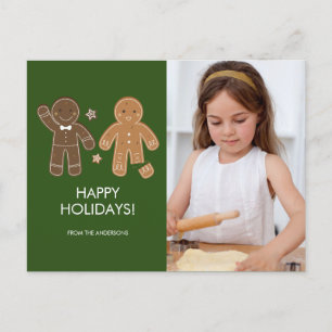 Gingerbread Män Jul Foto Postkort Helg Vykort