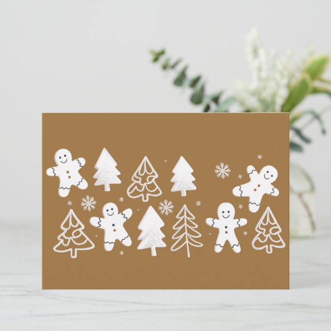 Gingerbread Man jul helg vinter bagare Julkort (Stående Fram)