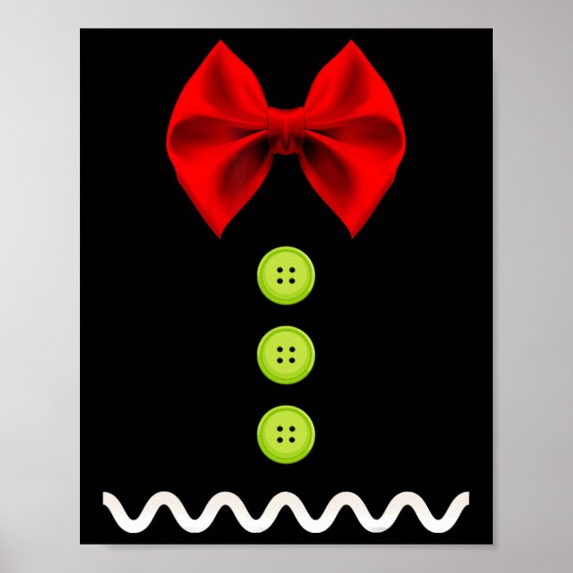 Gingerbread Man jul kostym för barn och vuxna Poster (Framsidan)