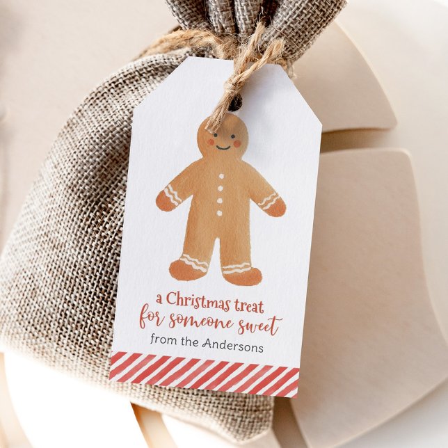 Gingerbread Man Julfirande Presentetikett (Skapare uppladdad)