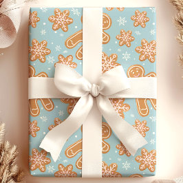 Gingerbread Man Julgodis Holidaymönster Presentpapper