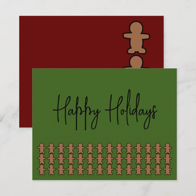 Gingerbread Man Julkort (Fram/baksida)