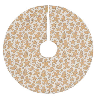 Gingerbread Man Kaka Neutral Vintage Jul Julgransmatta Borstad Polyester